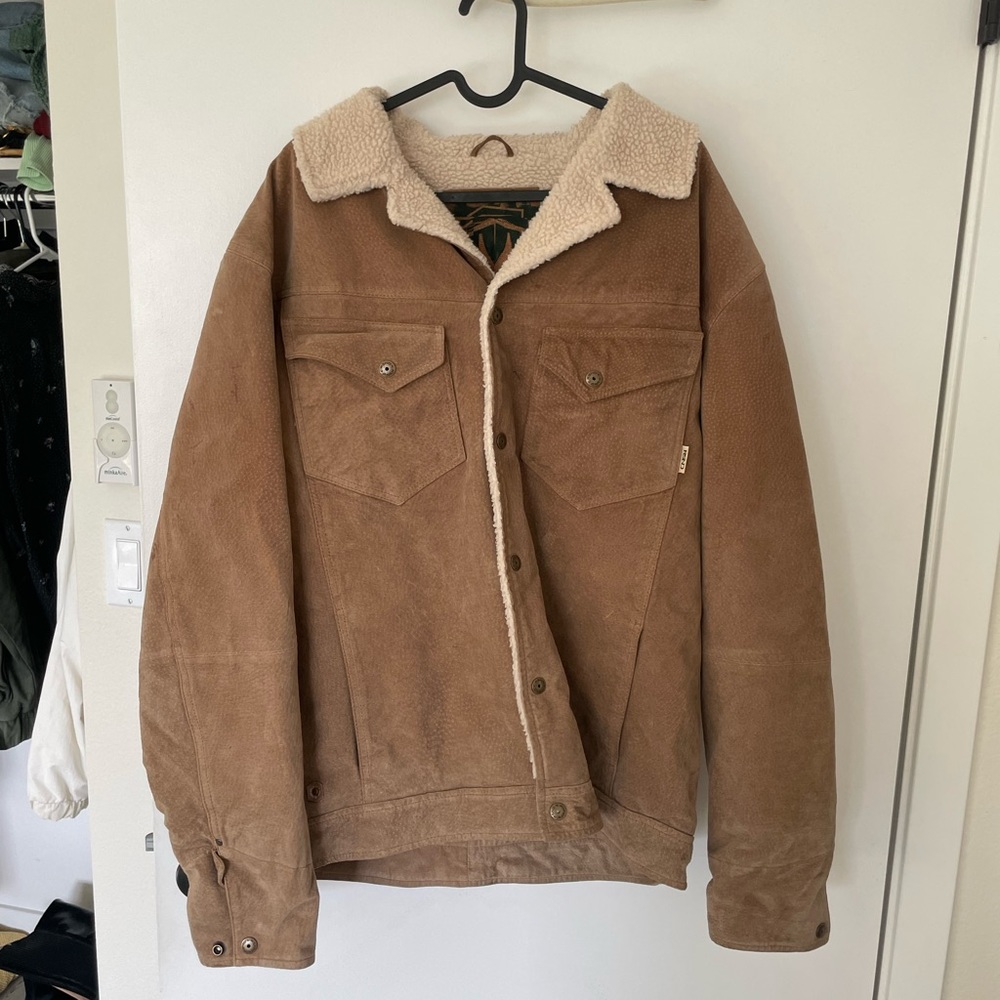 Leather Sherpa jacket